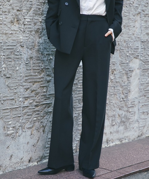 SMILE ORCHID(スマイルオーキッド)の「スラックスワイドパンツ(スーツパンツ・レディース・ネイビー/グレー/ブラック・L/M/S)」の2枚目の写真