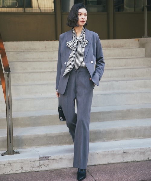 SMILE ORCHID(スマイルオーキッド)の「スラックスワイドパンツ(スーツパンツ・レディース・ネイビー/グレー/ブラック・L/M/S)」の5枚目の写真