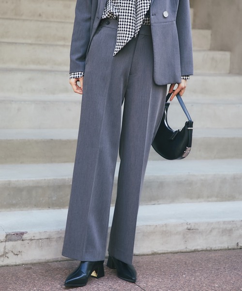 SMILE ORCHID(スマイルオーキッド)の「スラックスワイドパンツ(スーツパンツ・レディース・ネイビー/グレー/ブラック・L/M/S)」の7枚目の写真