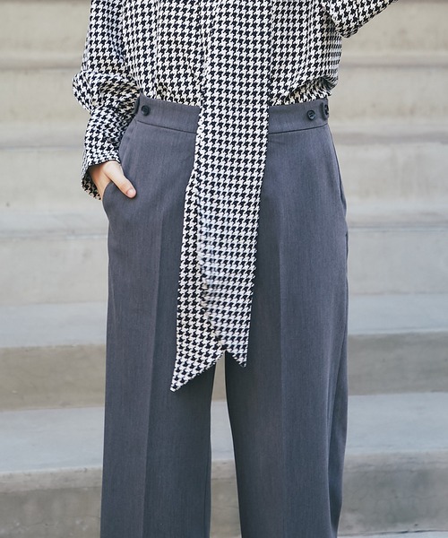 SMILE ORCHID(スマイルオーキッド)の「スラックスワイドパンツ(スーツパンツ・レディース・ネイビー/グレー/ブラック・L/M/S)」の8枚目の写真