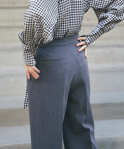 SMILE ORCHID(スマイルオーキッド)の「スラックスワイドパンツ(スーツパンツ・レディース・ネイビー/グレー/ブラック・L/M/S)」の9枚目の写真