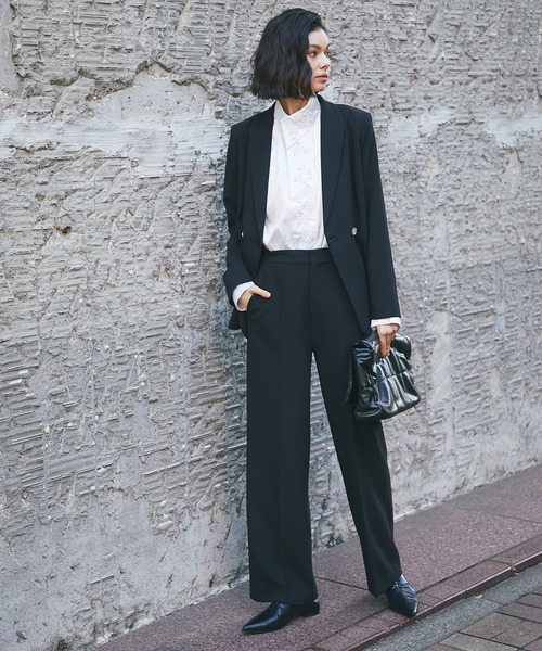 SMILE ORCHID(スマイルオーキッド)の「スラックスワイドパンツ(スーツパンツ・レディース・ネイビー/グレー/ブラック・L/M/S)」の13枚目の写真