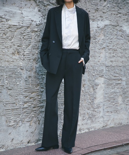 SMILE ORCHID(スマイルオーキッド)の「スラックスワイドパンツ(スーツパンツ・レディース・ネイビー/グレー/ブラック・L/M/S)」の14枚目の写真