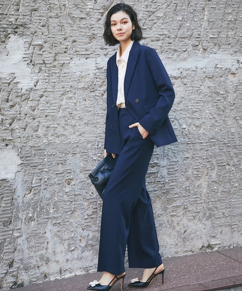 SMILE ORCHID(スマイルオーキッド)の「スラックスワイドパンツ(スーツパンツ・レディース・ネイビー/グレー/ブラック・L/M/S)」の16枚目の写真