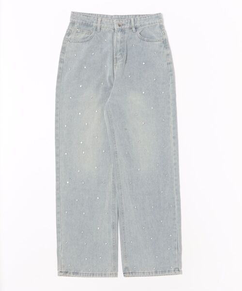 Ritzy(リッツィー)の「スタッズ ワイドストレート デニムパンツ(デニムパンツ・レディース・ブルー・S/L)」の2枚目の写真
