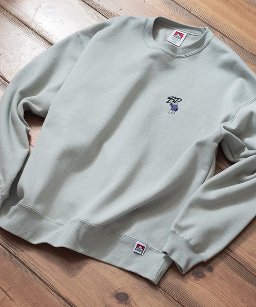 BEN DAVIS（ベンデイビス）の「【BEN DAVIS/ベンデイビス】ヘビーウェイト裏起毛クルーネックスウェット オーバーサイズ 裏起毛 ストリート  ロゴ ワンポイント刺繍 スウェット トレーナー/レディース メンズ（スウェット・メンズ・ライトグリーン/グレー/ブラック・LARGE/MEDIUM）」の3枚目の写真
