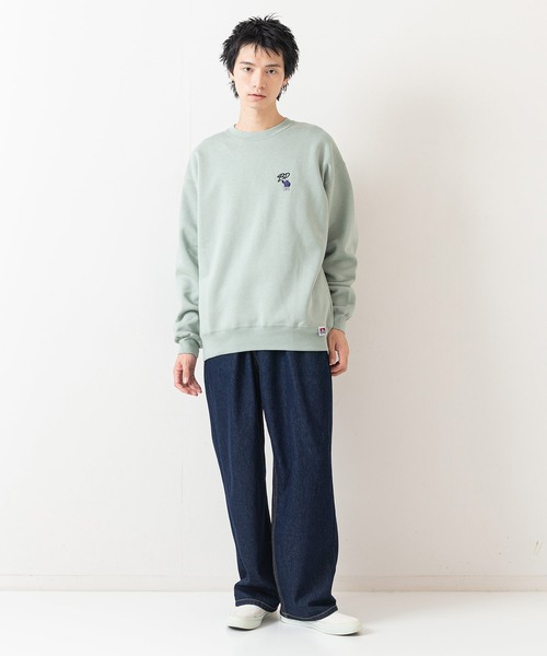 BEN DAVIS（ベンデイビス）の「【BEN DAVIS/ベンデイビス】ヘビーウェイト裏起毛クルーネックスウェット オーバーサイズ 裏起毛 ストリート  ロゴ ワンポイント刺繍 スウェット トレーナー/レディース メンズ（スウェット・メンズ・ライトグリーン/グレー/ブラック・LARGE/MEDIUM）」の7枚目の写真