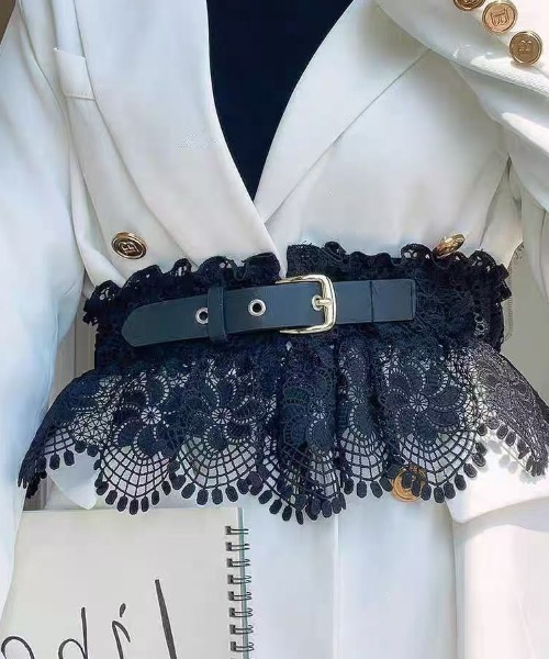 セール】レースコルセットベルト レザーウエストベルト（ベルト