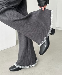 CLEA | フリルレースリブニットパンツ(その他パンツ)