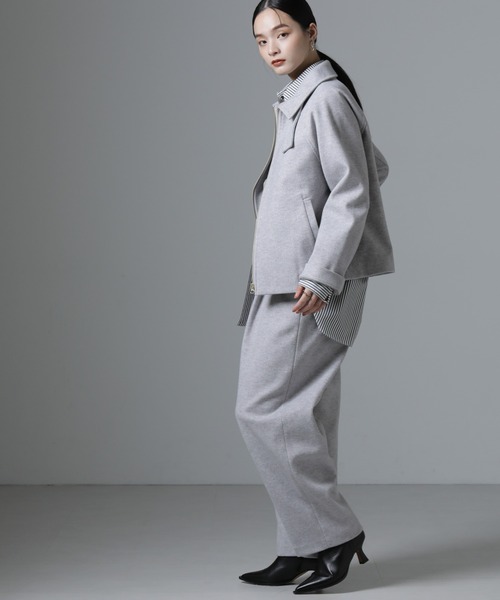 NANO universe（ナノユニバース）の「ジャージーメルトンスタンドカラージップブルゾン（ブルゾン・レディース・ブラック/ライトグレー/ベージュ・FREE）」の11枚目の写真