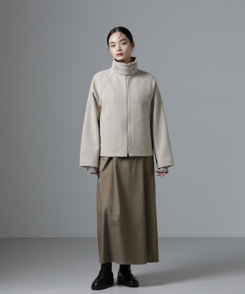 NANO universe（ナノユニバース）の「ジャージーメルトンスタンドカラージップブルゾン（ブルゾン・レディース・ブラック/ライトグレー/ベージュ・FREE）」の17枚目の写真