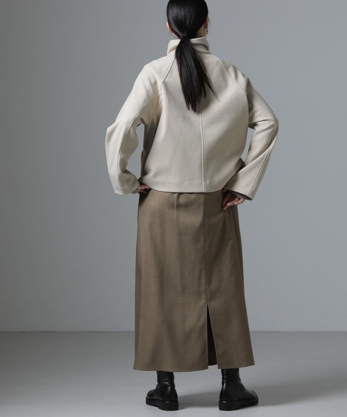 NANO universe（ナノユニバース）の「ジャージーメルトンスタンドカラージップブルゾン（ブルゾン・レディース・ブラック/ライトグレー/ベージュ・FREE）」の18枚目の写真