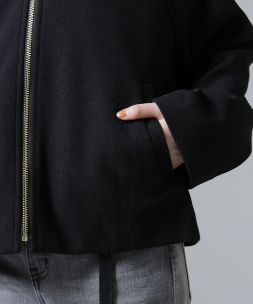 1PIU1UGUALE3GOLFスタンドカラーバイカラーブルゾンジャージー ハイブリッドモッサスタンドカラーブルゾン｜メンズファッション