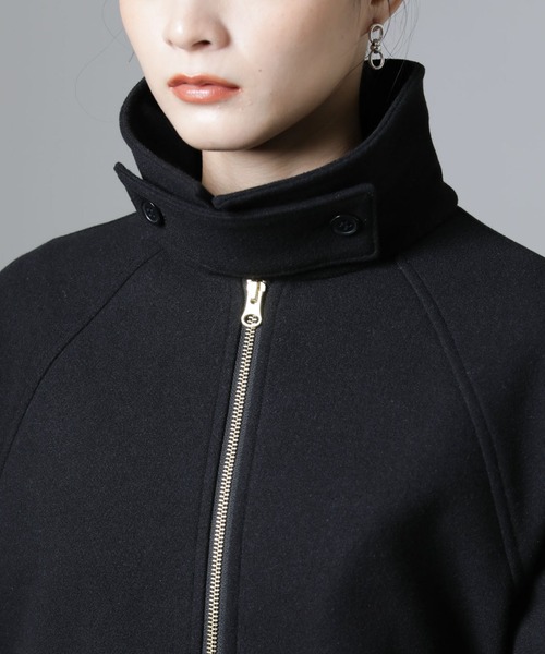 NANO universe（ナノユニバース）の「ジャージーメルトンスタンドカラージップブルゾン（ブルゾン・レディース・ブラック/ライトグレー/ベージュ・FREE）」の5枚目の写真