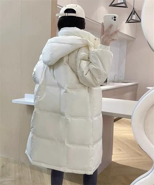 FREE STYLISTS(フリー スタイリスト)の「フード付き ロングダウンジャケット(ダウンジャケット/コート・レディース・イエロー/ブラック/オフホワイト・L/XL/2XL/M)」の10枚目の写真