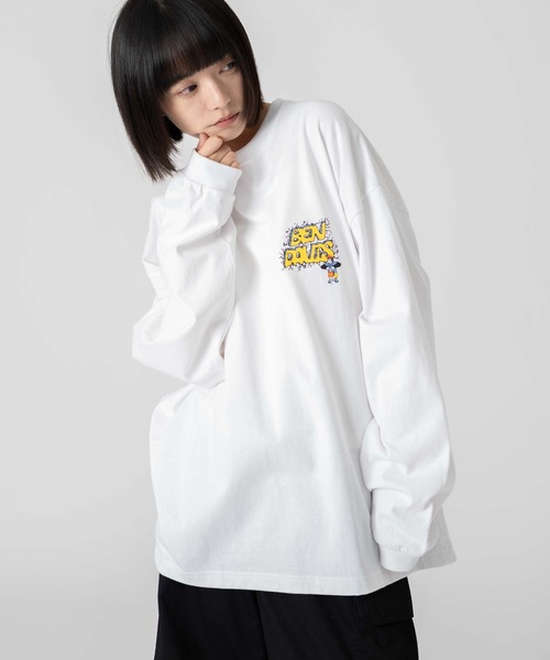 BEN DAVIS(ベンデイビス)の「∴WEGO/別注BENDAVISグラフィックロンT(Tシャツ/カットソー・メンズ・ブラック/アッシュグレー/ホワイト/スミクロ・MEDIUM/LARGE)」の6枚目の写真