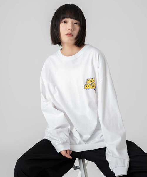BEN DAVIS(ベンデイビス)の「∴WEGO/別注BENDAVISグラフィックロンT(Tシャツ/カットソー・メンズ・ブラック/アッシュグレー/ホワイト/スミクロ・MEDIUM/LARGE)」の7枚目の写真