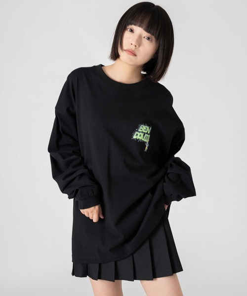 BEN DAVIS(ベンデイビス)の「∴WEGO/別注BENDAVISグラフィックロンT(Tシャツ/カットソー・メンズ・ブラック/アッシュグレー/ホワイト/スミクロ・MEDIUM/LARGE)」の9枚目の写真