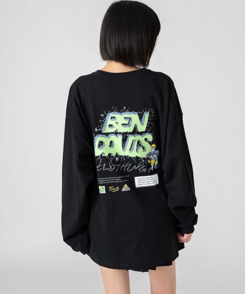 BEN DAVIS(ベンデイビス)の「∴WEGO/別注BENDAVISグラフィックロンT(Tシャツ/カットソー・メンズ・ブラック/アッシュグレー/ホワイト/スミクロ・MEDIUM/LARGE)」の10枚目の写真