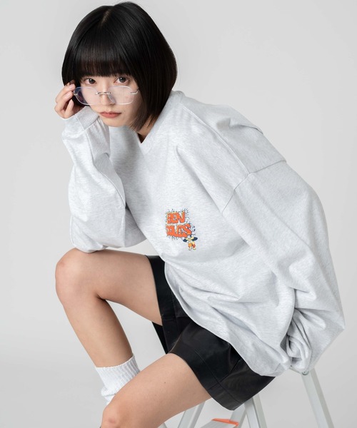 BEN DAVIS(ベンデイビス)の「∴WEGO/別注BENDAVISグラフィックロンT(Tシャツ/カットソー・メンズ・ブラック/アッシュグレー/ホワイト/スミクロ・MEDIUM/LARGE)」の13枚目の写真