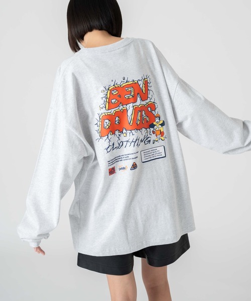 BEN DAVIS(ベンデイビス)の「∴WEGO/別注BENDAVISグラフィックロンT(Tシャツ/カットソー・メンズ・ブラック/アッシュグレー/ホワイト/スミクロ・MEDIUM/LARGE)」の15枚目の写真