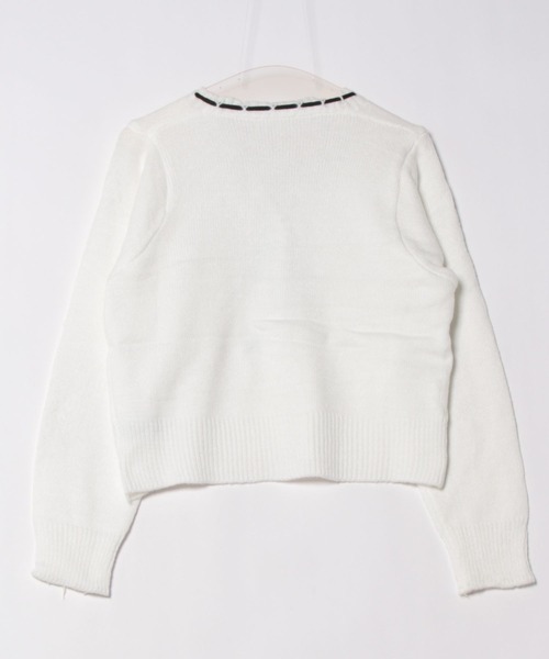 WEGO（ウィゴー）の「WEGO/ステッチリボンショートパフスリーブニット（ニット/セーター・レディース・パープル/レッド/ホワイト/ブラック・FREE）」の8枚目の写真