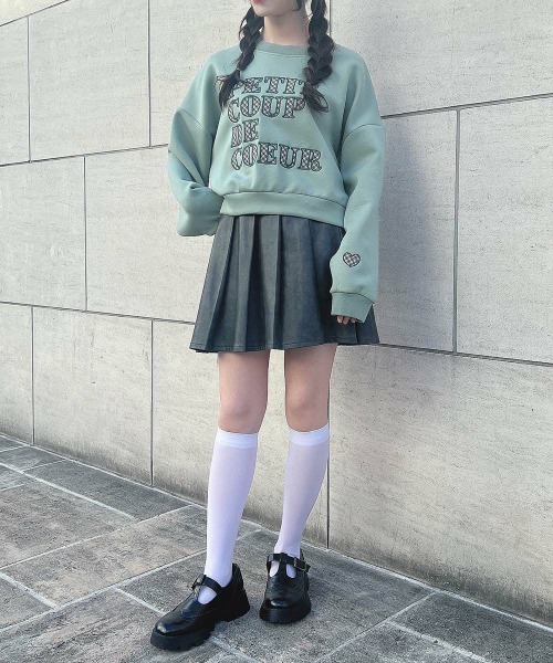 F i.n.t（フィント）の「チェック柄パッチワークスウェット/fint　フィント（スウェット・レディース・ブラック/ライトグリーン・FREE）」の4枚目の写真