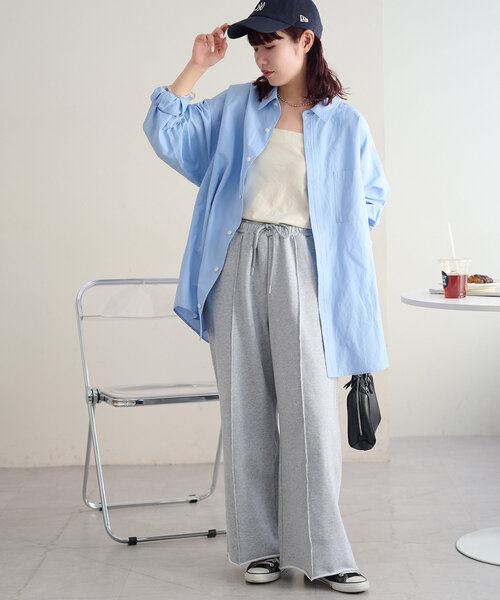 裏毛センタープレスワイドパンツ（その他パンツ）｜DISCOAT