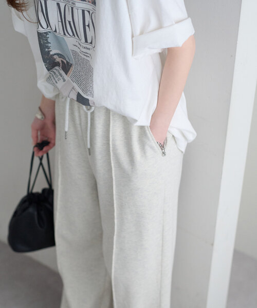 裏毛センタープレスワイドパンツ（その他パンツ）｜DISCOAT