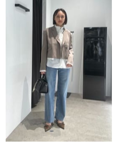 crie conforto（クリーコンフォルト）の「カットオフショートジャケット アウター / 羽織り / 秋服（テーラードジャケット・レディース・ブラック/グレイッシュベージュ・FREE）」の17枚目の写真