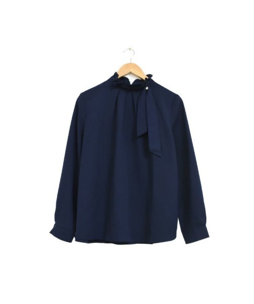 aquagarage（アクアガレージ）の「フリルスタンドカラーブラウス（シャツ/ブラウス・レディース・ピンク/ネイビー/ホワイト・M/L）」の9枚目の写真