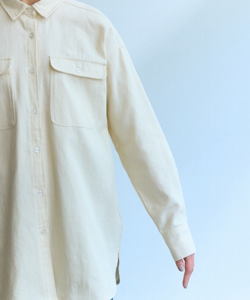 slattgir(スラットジール)の「高身長 デニムシャツ(トールサイズ)Essenave(シャツ/ブラウス・レディース・キナリ/ブルー系/ブラック/ネイビー・TM/TL/TLL/T3L/T4L/T5L)」の22枚目の写真