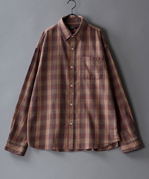 SITRY(シトリー)の「Check Shirt/チェックシャツ ネルチェックシャツ ネルシャツ(シャツ/ブラウス・メンズ・ベージュ/ブルー/ブラウン・L/M)」の2枚目の写真