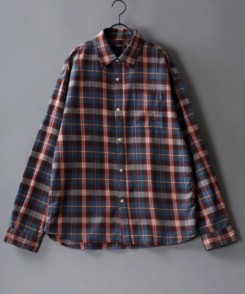 SITRY(シトリー)の「Check Shirt/チェックシャツ ネルチェックシャツ ネルシャツ(シャツ/ブラウス・メンズ・ベージュ/ブルー/ブラウン・L/M)」の3枚目の写真