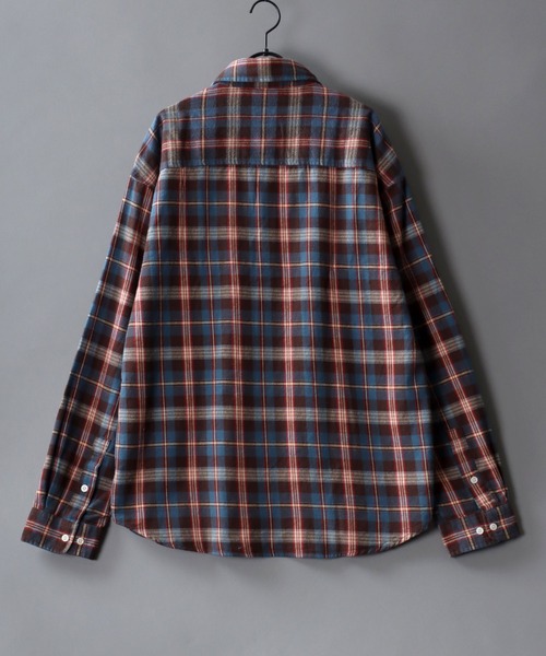 SITRY(シトリー)の「Check Shirt/チェックシャツ ネルチェックシャツ ネルシャツ(シャツ/ブラウス・メンズ・ベージュ/ブルー/ブラウン・L/M)」の4枚目の写真