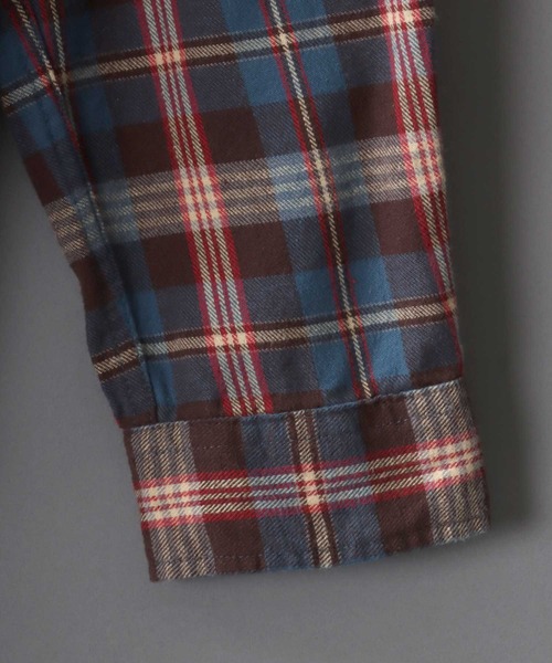 SITRY(シトリー)の「Check Shirt/チェックシャツ ネルチェックシャツ ネルシャツ(シャツ/ブラウス・メンズ・ベージュ/ブルー/ブラウン・L/M)」の10枚目の写真