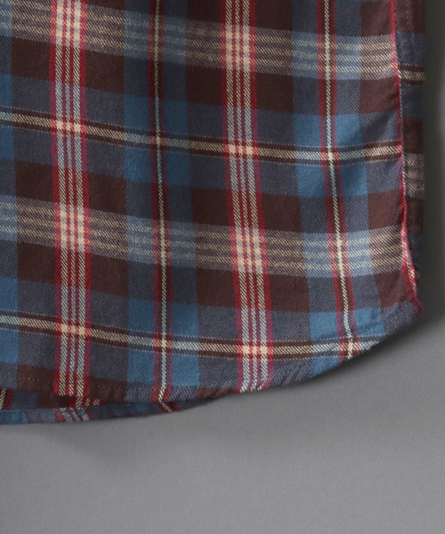 SITRY(シトリー)の「Check Shirt/チェックシャツ ネルチェックシャツ ネルシャツ(シャツ/ブラウス・メンズ・ベージュ/ブルー/ブラウン・L/M)」の8枚目の写真