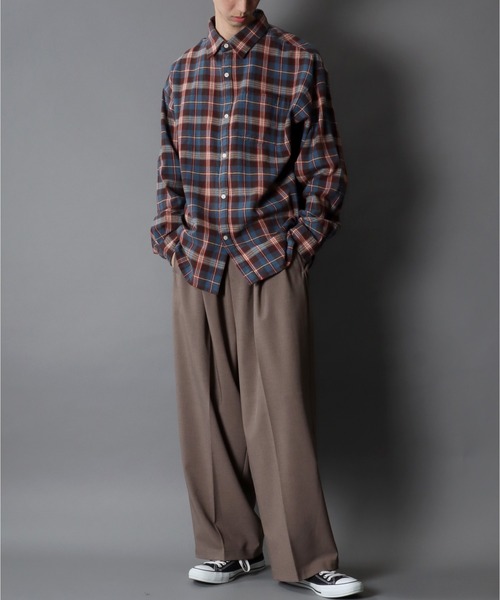 SITRY(シトリー)の「Check Shirt/チェックシャツ ネルチェックシャツ ネルシャツ(シャツ/ブラウス・メンズ・ベージュ/ブルー/ブラウン・L/M)」の21枚目の写真