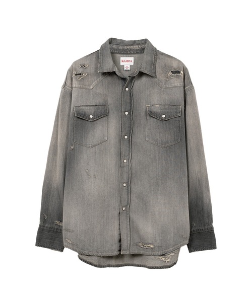 KAMIYA（カミヤ）の「Denim Western Shirt（シャツ/ブラウス・メンズ・ブラック/グレー・M）」の2枚目の写真