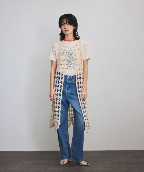 SALON adam et rope'（サロン アダム エ ロペ）の「クロシェニットワンピース（ワンピース・レディース・ブラック/キナリ・FREE）」の8枚目の写真