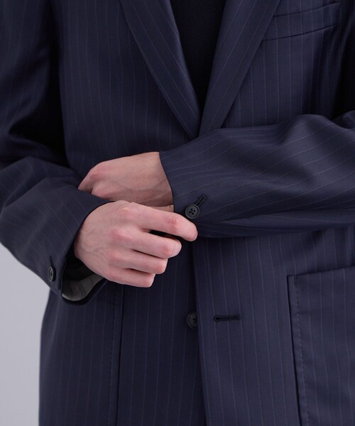 Loro Piana テーラードジャケット ストライプ柄 44 サイズ 美品】ロロピアーナ LoroPiana テーラードジャケット ストライプ