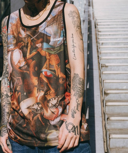 Subciety(サブサエティ)の「Patterned tank top(タンクトップ・メンズ・ブラック/マルチ/カモフラージュ/ベージュ・X-LARGE/LARGE/MEDIUM/SMALL)」の18枚目の写真