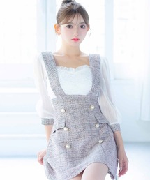 ワンピース ドレス ツイード 着痩せ 切り替え 上品 お洒落 韓国 ワンピース ツイード 着痩せ 切り替え ドレス 上品 お洒落 韓国