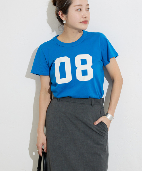 JOURNAL STANDARD(ジャーナルスタンダード)の「【GREEN BUTTER/グリーンバター】 NO.8 Essential Tee(Tシャツ/カットソー・レディース・ブルー/ブラック系その他・MEDIUM)」の1枚目の写真