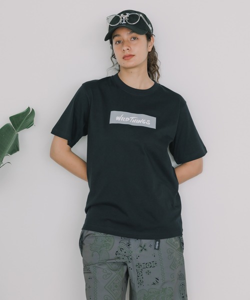 WILD THINGS（ワイルドシングス）の「WILD THINGS/ワイルドシングス BOX LOGO TEE クルーネック 半袖Tシャツ ボックスロゴ（Tシャツ/カットソー・メンズ・ホワイト/ブラック・M/L/XL）」の7枚目の写真
