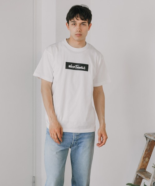 WILD THINGS（ワイルドシングス）の「WILD THINGS/ワイルドシングス BOX LOGO TEE クルーネック 半袖Tシャツ ボックスロゴ（Tシャツ/カットソー・メンズ・ホワイト/ブラック・M/L/XL）」の10枚目の写真
