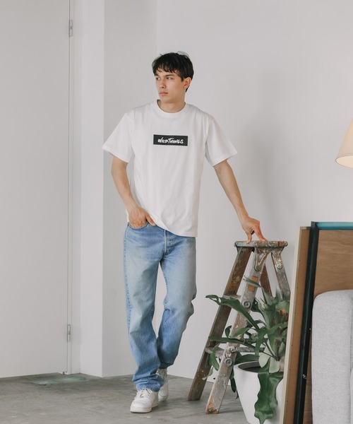 WILD THINGS（ワイルドシングス）の「WILD THINGS/ワイルドシングス BOX LOGO TEE クルーネック 半袖Tシャツ ボックスロゴ（Tシャツ/カットソー・メンズ・ホワイト/ブラック・M/L/XL）」の12枚目の写真