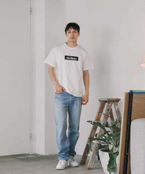 WILD THINGS（ワイルドシングス）の「WILD THINGS/ワイルドシングス BOX LOGO TEE クルーネック 半袖Tシャツ ボックスロゴ（Tシャツ/カットソー・メンズ・ホワイト/ブラック・M/L/XL）」の13枚目の写真