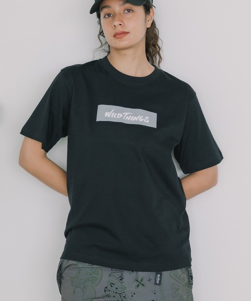 WILD THINGS（ワイルドシングス）の「WILD THINGS/ワイルドシングス BOX LOGO TEE クルーネック 半袖Tシャツ ボックスロゴ（Tシャツ/カットソー・メンズ・ホワイト/ブラック・M/L/XL）」の14枚目の写真