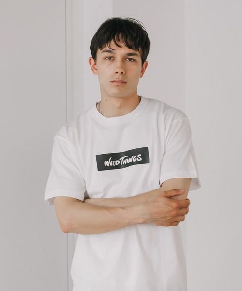 WILD THINGS（ワイルドシングス）の「WILD THINGS/ワイルドシングス BOX LOGO TEE クルーネック 半袖Tシャツ ボックスロゴ（Tシャツ/カットソー・メンズ・ホワイト/ブラック・M/L/XL）」の17枚目の写真